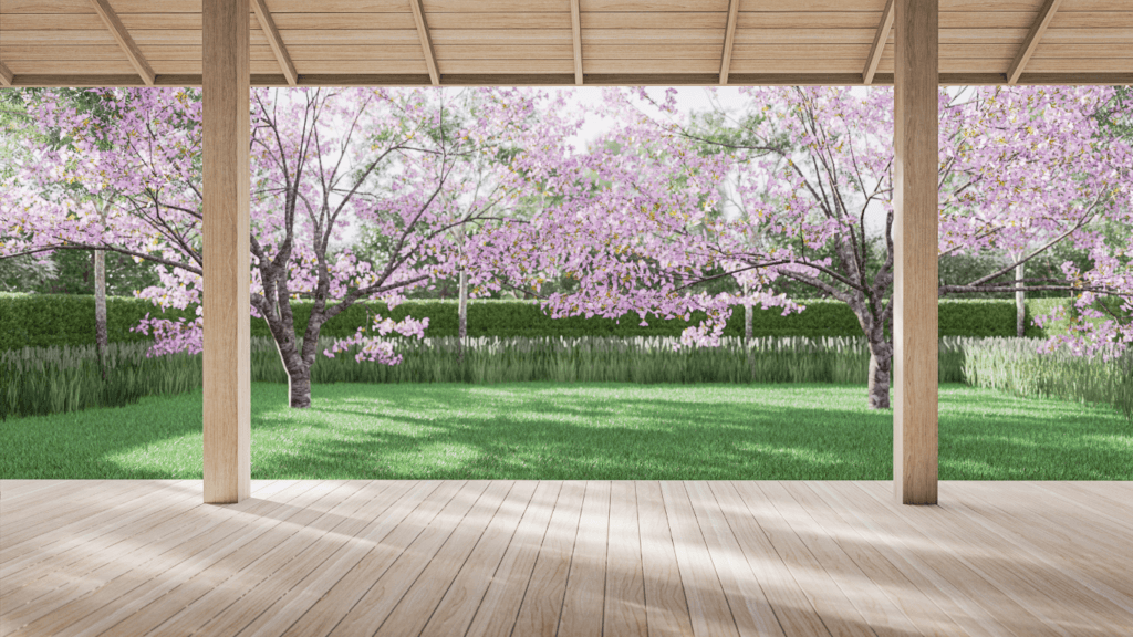 Terrasse bois et jardin